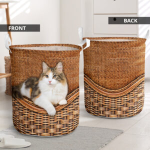 Calico Cat Rattan Texture Laundry Basket…