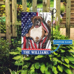 California Boxer Dog Personalized Garden Flag…