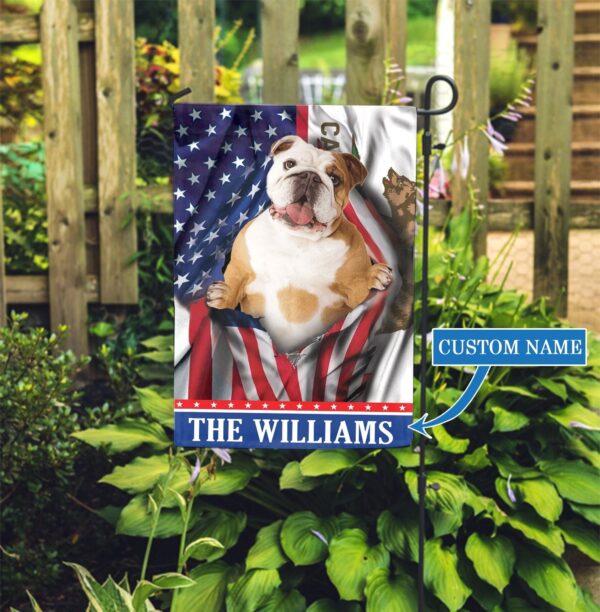 California Bulldog Personalized Garden Flag – Garden Dog Flag – Personalized Dog Garden Flags