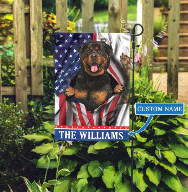 California Rottweiler Personalized Garden Flag – Garden Dog Flag – Personalized Dog Garden Flags