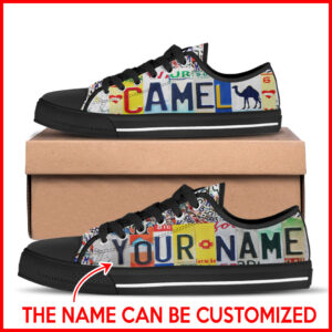 Camel License Plates Low Top Shoes Canvas Shoes Personalized Custom Best Gift For Men And Women 1