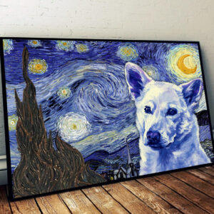 Canaan Dog Poster Matte Canvas Dog Wall Art Prints Painting On Canvas 1