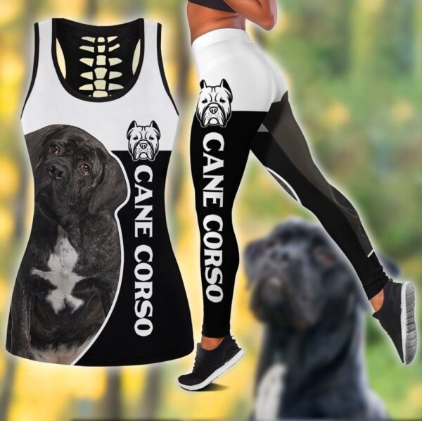 Cane Corse Sport Hollow Tanktop Legging Set Outfit – Casual Workout Sets – Dog Lovers Gifts For Him Or Her