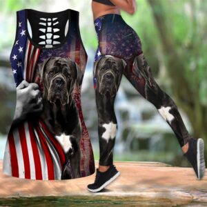Cane Corso Black With American Flag…