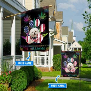 Cannabis Bichon Fris C3 A9 Personalized Flag Garden Dog Flag Custom Dog Garden Flags 1