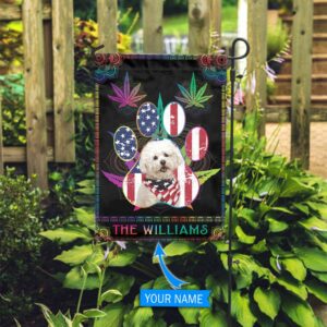 Cannabis Bichon Fris C3 A9 Personalized Flag Garden Dog Flag Custom Dog Garden Flags 3