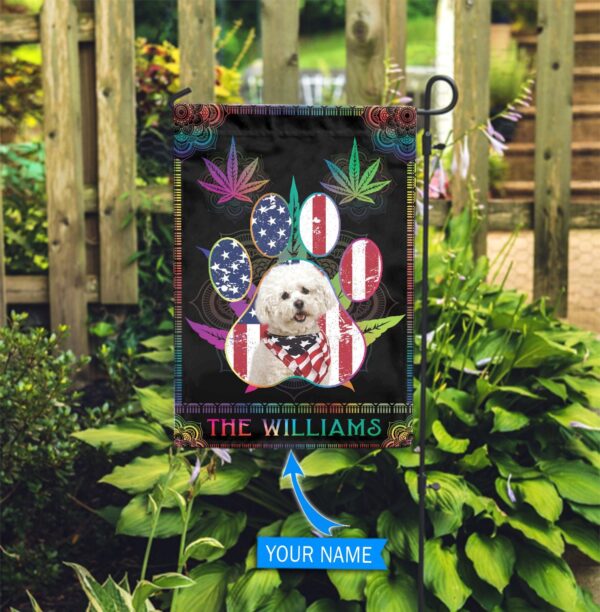 Cannabis Bichon Frisé Personalized Flag – Garden Dog Flag – Custom Dog Garden Flags