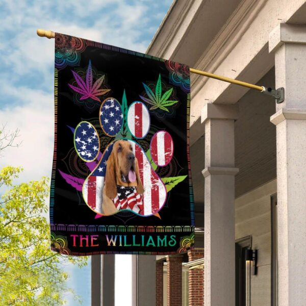 Cannabis Bloodhound Personalized Flag – Garden Dog Flag – Custom Dog Garden Flags