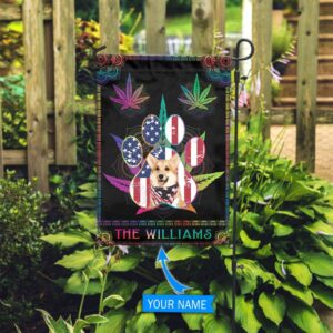 Cannabis Corgi Personalized Flag Garden Dog Flag Custom Dog Garden Flags 3