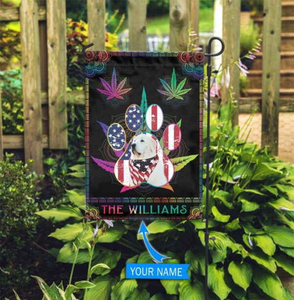Cannabis Great Pyrenees Personalized Flag – Garden Dog Flag – Custom Dog Garden Flags
