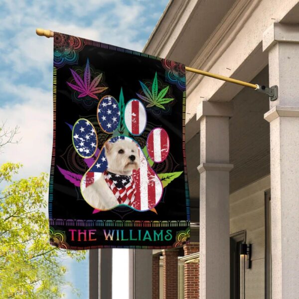 Cannabis West Highland White Terrier Personalized Flag – Garden Dog Flag – Custom Dog Garden Flags