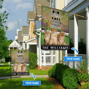 Cat Don t Bother Knocking Personalized Flag Custom Cat Garden Flags Cat Flag For House 1