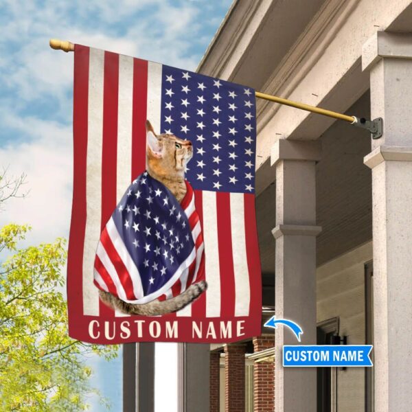 Cat & Flag Personalized Flag – Custom Cat Garden Flags – Cat Flag For House