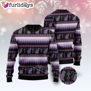Cat Purple Pattern Ugly Christmas Sweater Xmas Gifts For Dog Lovers Gift For Christmas 3