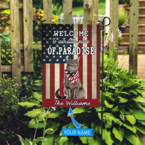 Cat Welcome To Our Paradise Personalized Flag Custom Cat Garden Flags Cat Flag For House 1