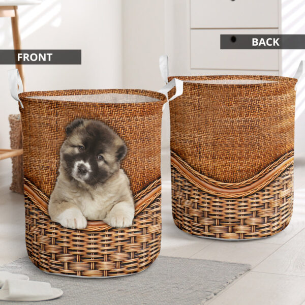 Caucasian Shepherd Rattan Texture Laundry Basket – Dog Laundry Basket – Christmas Gift For Her – Home Decor