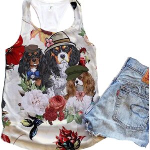 Cavalier King Charles Spaniel Dog Flower Autumn Tank Top Summer Casual Tank Tops For Women Gift For Young Adults 1 hyttxd