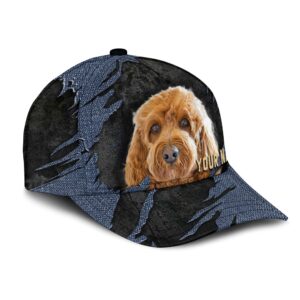 Cavapoo Jean Background Custom Name Cap Classic Baseball Cap All Over Print Gift For Dog Lovers 2 bctmjf