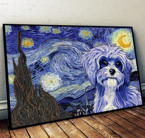 Cavapoo Poster & Matte Canvas – Dog Wall Art Prints – Painting On Canvas