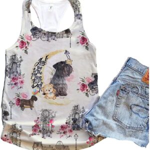 Cesky Terrier Dog City Mix Moon Tank Top Summer Casual Tank Tops For Women Gift For Young Adults 1 gpuq12