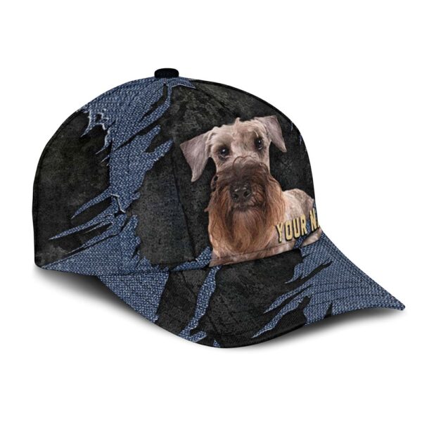 Cesky Terrier Jean Background Custom Name & Photo Dog Cap – Classic Baseball Cap All Over Print – Gift For Dog Lovers