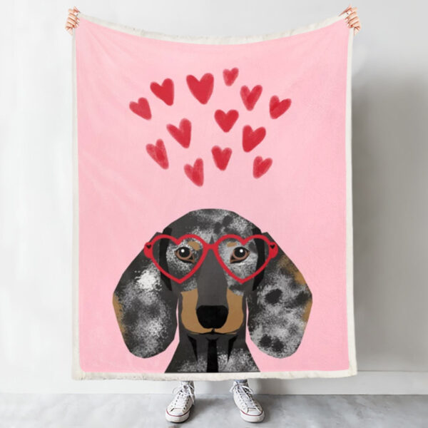Dog Throw Blanket – Dachshund – Dog Painting Blanket – Dog In Blanket – Blanket With Dogs Face – Dog Blankets – Furlidays