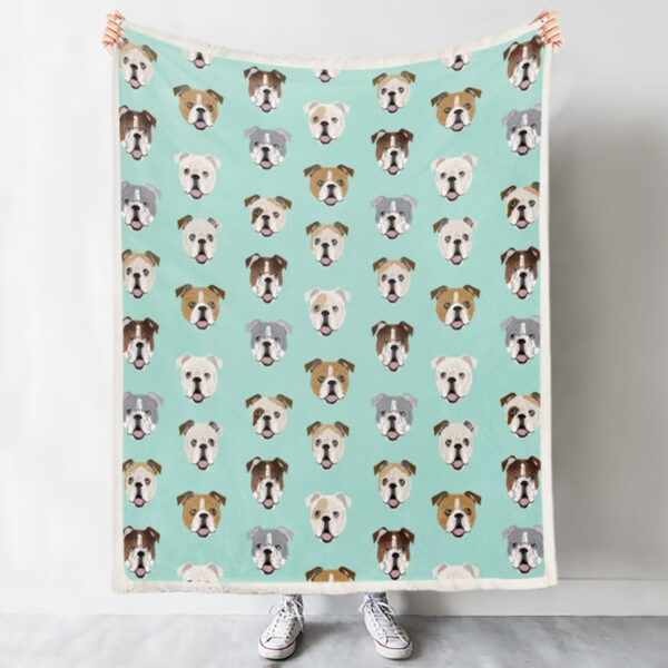 Dog Painting Blanket – English Bulldog Pattern – Dog Throw Blanket – Dog In Blanket – Dog Blanket For Couch – Furlidays