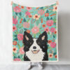 Blanket With Dogs Face – Border Collie – Dog Fleece Blanket – Dog In Blanket – Dog Face Blanket – Furlidays