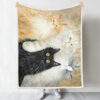 Cat Fleece Blanket – Cat Blanket – Cat Blanket For Couch – Blanket With Cats On It – Furlidays