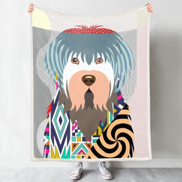 Dog Blanket – Old English Sheepdog – Dog Blanket For Couch – Dog Fleece Blanket – Dog In Blanket – Furlidays