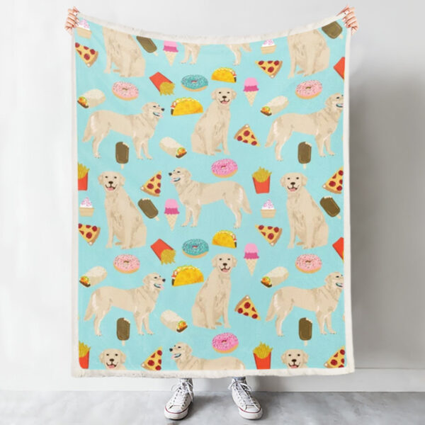 Dog Throw Blanket – Golden Retriever Donuts – Dog Painting Blanket – Dog In Blanket – Dog Blankets For Sofa – Furlidays