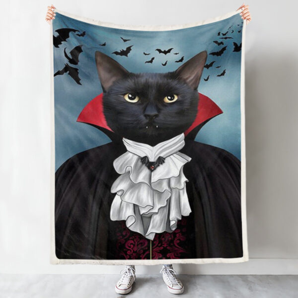 Cat Blanket – Cat Vampire – Cat Painting Blanket – Cat Throw Blanket – Cat In Blanket – Furlidays