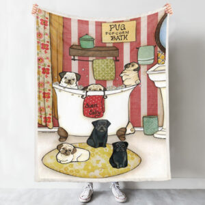 Dog Painting Blanket – Pug Popcorn…