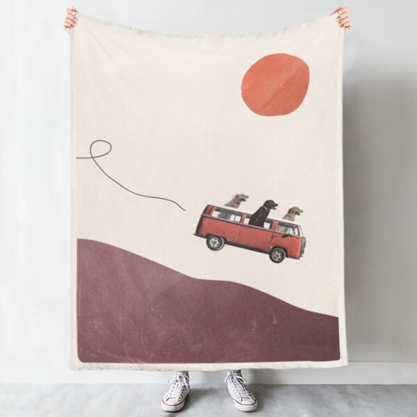 Dog Throw Blanket – Adventure Gang – Dog Fleece Blanket – Dog Blanket For Couch – Dog Painting Blanket – Furlidays
