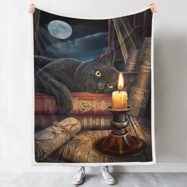 Cat Blanket For Couch – The Witching Hour – Cat Fleece Blanket – Cat In Blanket – Blanket With Cats On It – Furlidays