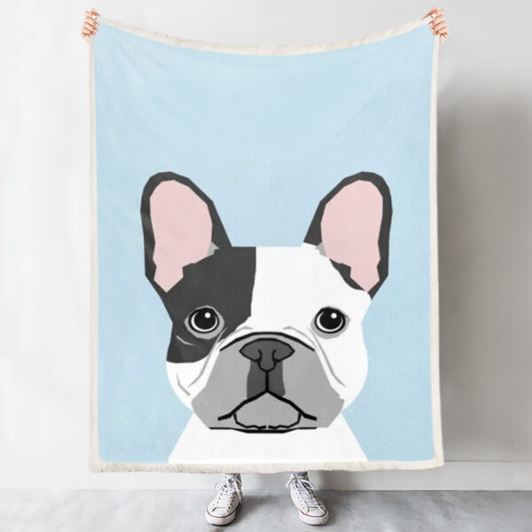 Dog Throw Blanket – French Bulldog – Dog Face Blanket – Blanket With Dogs Face – Dog Fleece Blanket – Furlidays
