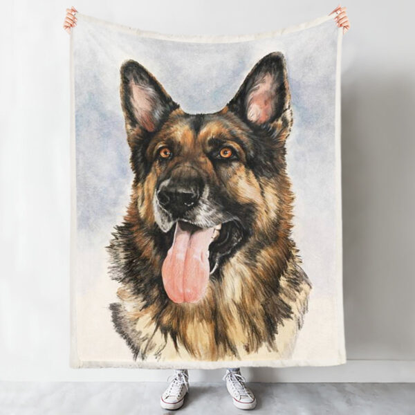 Blanket With Dogs Face – German Shepherd – Dog Blankets – Dog Blanket For Couch – Dog Fleece Blanket – Furlidays