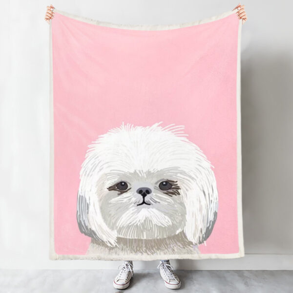 Dog Fleece Blanket – Shih Tsu – Blanket With Dogs Face – Dog In Blanket – Dog Face Blanket – Dog Throw Blanket – Furlidays