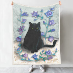 Cat Fleece Blanket – Black Cat…