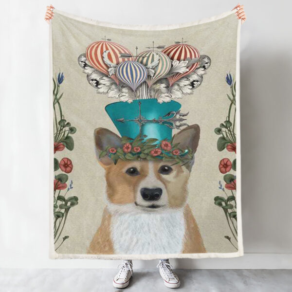 Dog In Blanket – Corgi – Blanket With Dogs Face – Dog Fleece Blanket – Dog Blankets For Cars – Furlidays