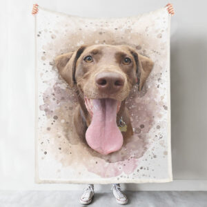 Blanket With Dogs Face – Watercolor…