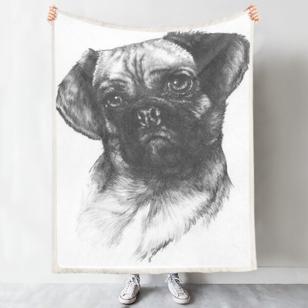 Blanket With Dogs On It – Puggle – Dog Painting Blanket – Dog Throw Blanket – Furlidays