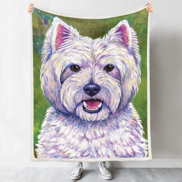 Blanket With Dogs On It – Happiness – West Highland White Terrier – Dog Throw Blanket – Blanket With Dogs Face – Furlidays