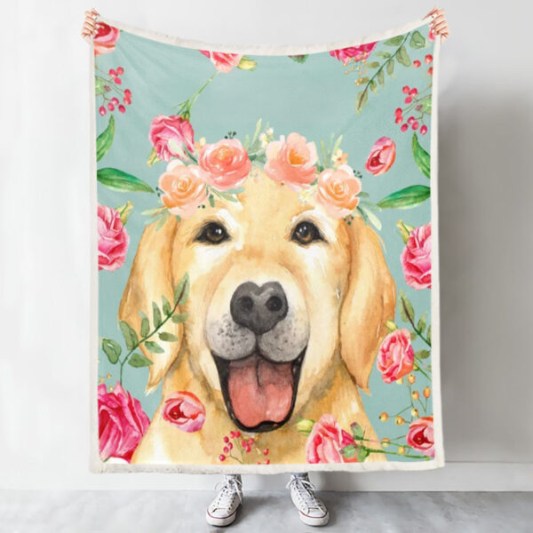 Blanket With Dogs Face – Vintage Golden Retriever – Dog In Blanket – Dog Face Blanket – Furlidays