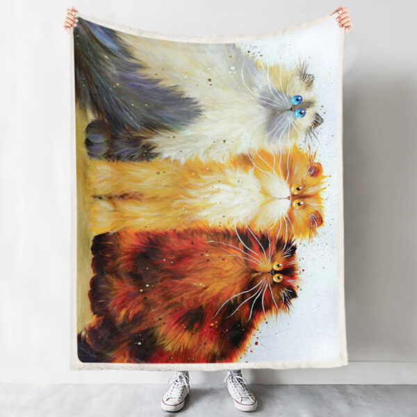 Cat Fleece Blanket – Miss Freeway Carwash And Parsley – Cat Blanket For Couch – Cat In Blanket – Furlidays
