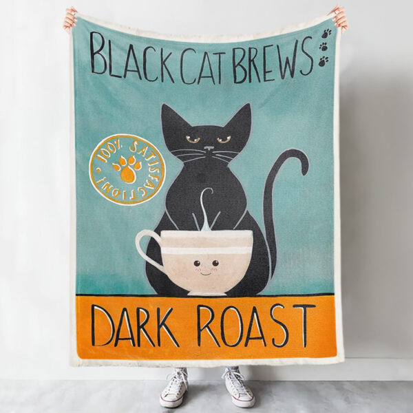 Cats Blanket – Black Cat Brews – Cat Face Blanket – Blanket With Cats On It – Cat In Blanket – Furlidays