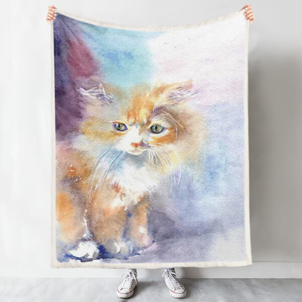 Blanket With Cats On It – Kitty In The Light – Cat In Blanket – Cat Blanket For Couch – Cat Fleece Blanket – Furlidays