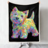 Dog Painting Blanket – West Highland Terrier – Blanket With Dogs On It – Dog Face Blanket – Dog Blankets For Sofa – Furlidays