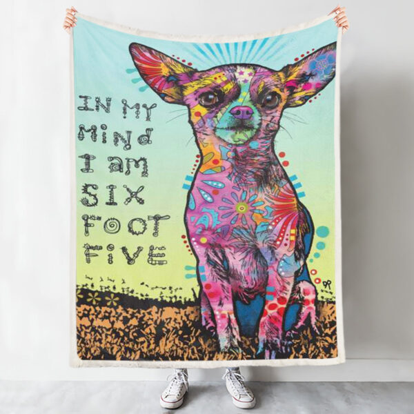 Blanket With Dogs Face – Chihuahua – In My Mind – Dog Fleece Blanket – Dog Blankets – Dog Painting Blanket – Furlidays