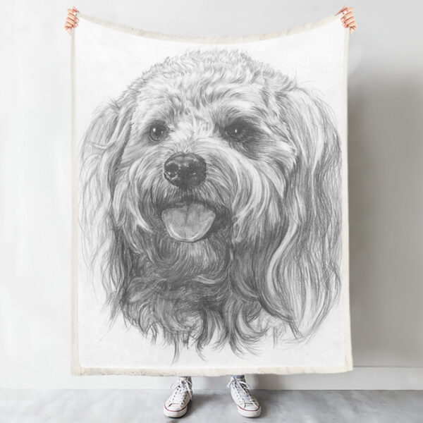 Dog Fleece Blanket – Cock-A-Poo – Dog Face Blanket – Blanket With Dogs On It – Furlidays